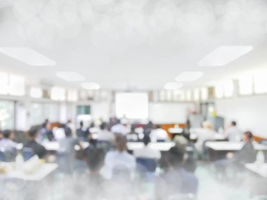 Seminer oda eğitim veya Martine kavramı, bulanık insanlar ders insanlar arka plan bulanıklık