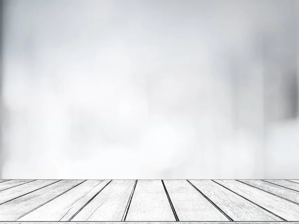 Boş beyaz ahşap masa ile bulanık mağaza bokeh açık renkli ürün görüntülemek için