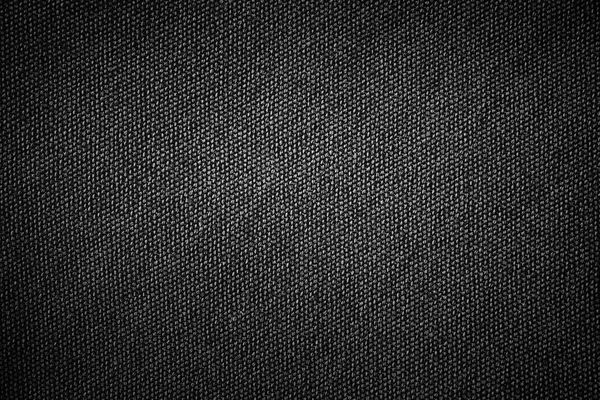 Textura de tela de tela de saco de fondo negro simple con gris degradado ligero abstracto para diseño de fondo de producto o texto — Foto de Stock