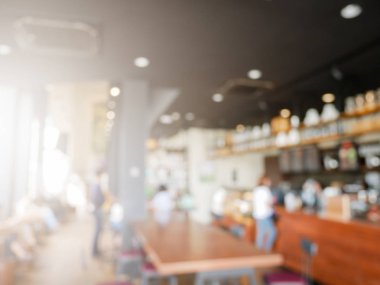 kahve dükkandan arka plan bulanık bulanıklık veya arka plan bokeh ile defocused