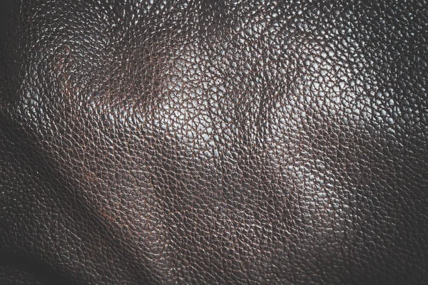 Dark brown leather texture background — Stock Photo, Image