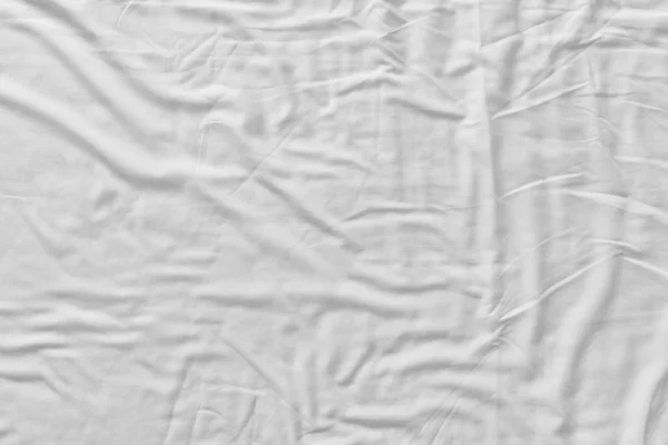 Top view of bedding sheets crease,white fabric wrinkled texture — Stock Photo, Image