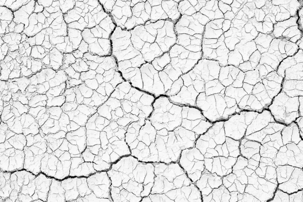 结构开裂的土壤质地黑白背景 荒漠裂缝 干旱地面干燥有许多沟槽和划痕 用于叠层或印刷背景 — 图库照片