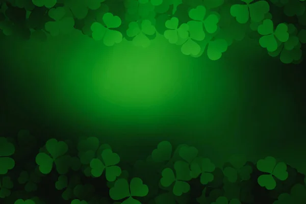 Patrick Day Green Background Clover Leaf Bokeh Lights Defocus Patrick — Zdjęcie stockowe