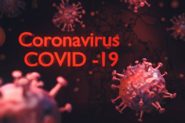 COVID-19 Coronavirus 2019-nCov romanı Coronavirus geçmişi, dünya gribi salgınından ve Coronavirus salgınından sorumlu. Virüs konseptini kapat. 3d oluşturma.
