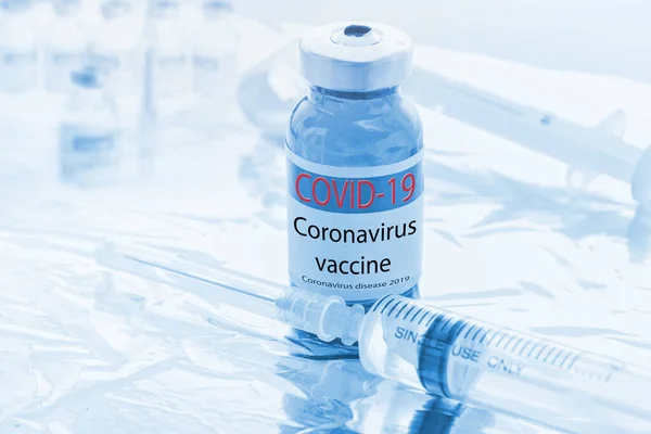 Coronavirus Vaccin Vaccin Injectiespuit Voor Preventie Immunisatie Behandeling Stop Pandemie — Stockfoto