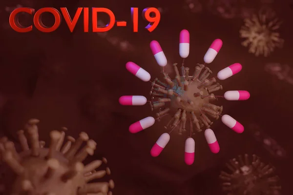 Covid Medikamentöse Behandlung Coronavirus Konzept Gesundheitsministerium Empfiehlt Hiv Medikamentenkombination Bei — Stockfoto