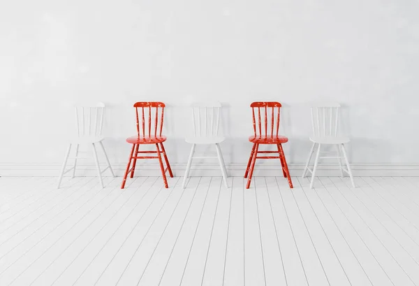 Conceito Distância Social Manter Espaços Entre Cadeiras Fazer Separado Para — Fotografia de Stock