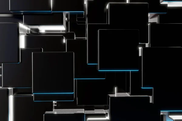 Streszczenie Cube Cząsteczka Konstrukcja Tła Technologia Bloku Tło Graficzne Komputera — Zdjęcie stockowe