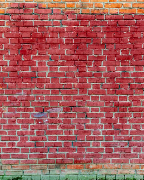 Eski Kırmızı Tuğla Duvar Boş Alanı Olan Arkaplan Tuğlası — Stok fotoğraf