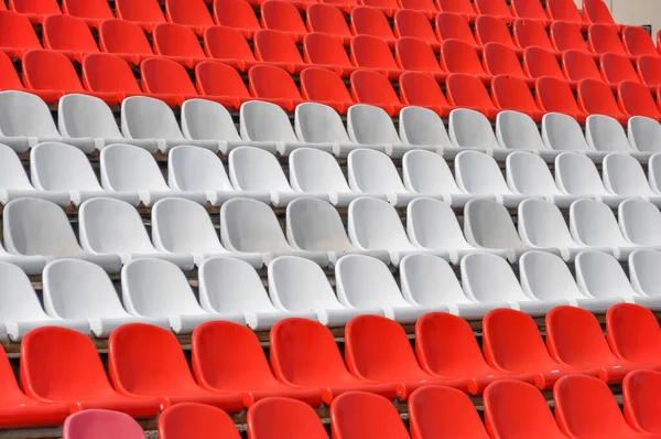Empty Seats Stands Arena Rows Red White Stadium Seats Spectators — Stock Photo, Image