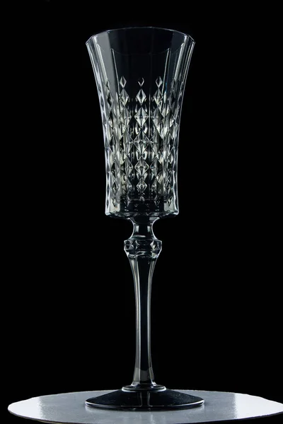 Patterned Champagne Glass Made Multi Gray Glass — Stock Photo, Image