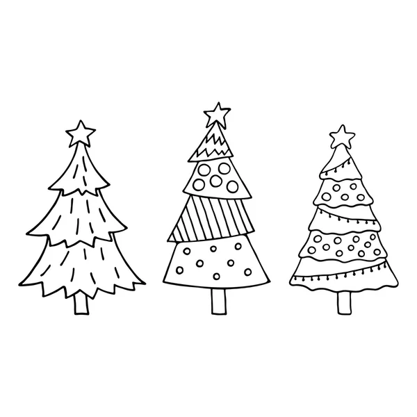 Conjunto de árvore de Natal bonito — Vetor de Stock
