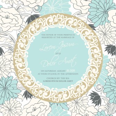 düğün davetiyesi veya duyuru kart