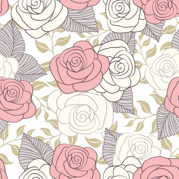 Fond floral vintage sans couture — Image vectorielle