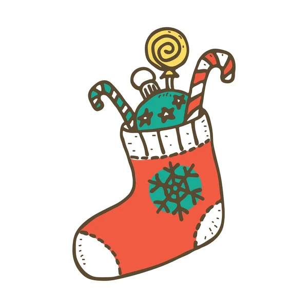 Colorful christmas stocking. — ストックベクタ