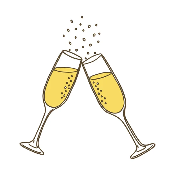 Şampanya bardağı. Vektör çizim — Stok Vektör