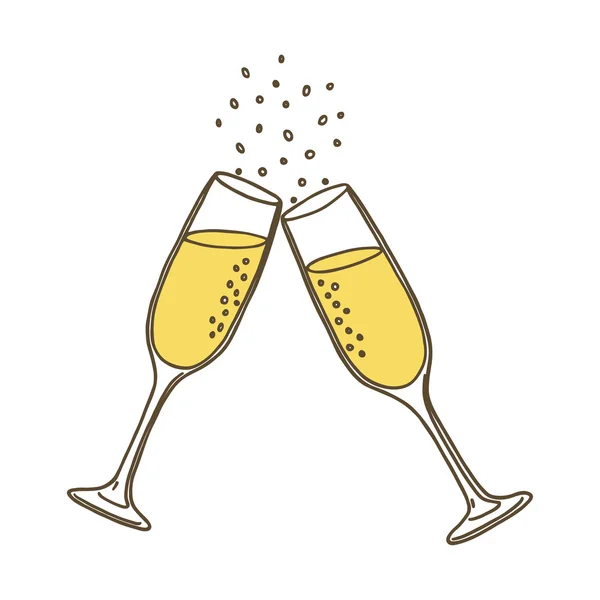 Champagneglazen. Vectorillustratie — Stockvector