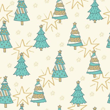 Noel ve yeni yıl Dikişsiz desen arka plan
