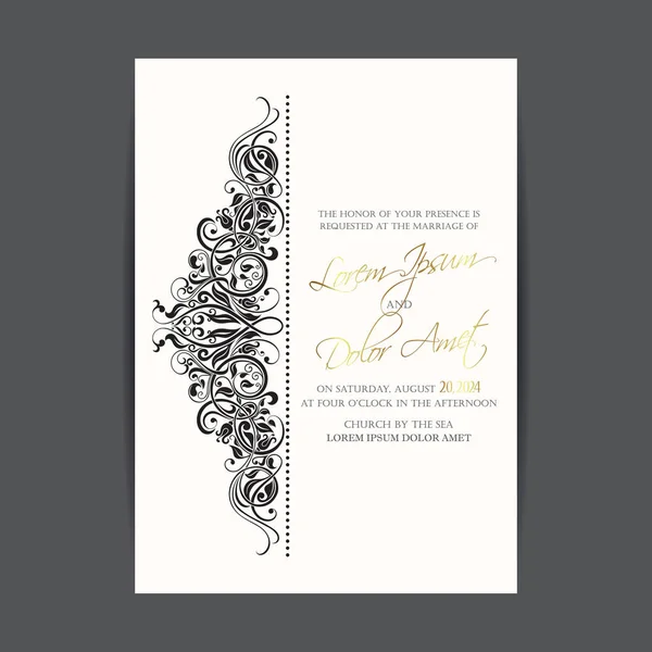 Tarjeta de invitación o anuncio de boda — Archivo Imágenes Vectoriales