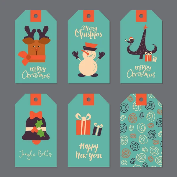 Pegatinas de Navidad para la decoración — Vector de stock