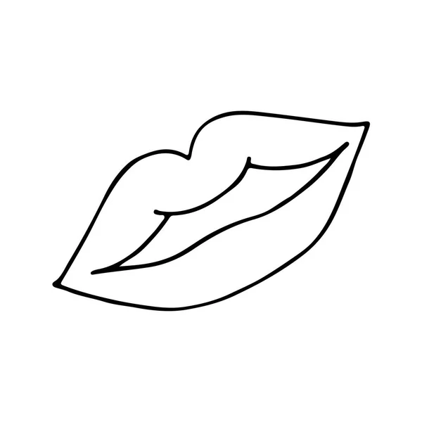 Symbol weiblicher Lippen. skizziert — Stockvektor