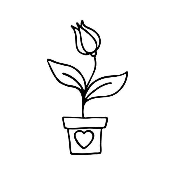 Bloem Pot pictogram — Stockvector