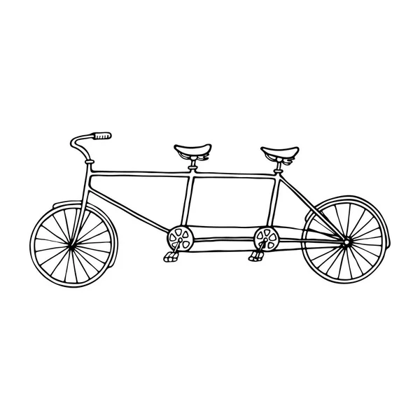 Illustratie van tandem fiets — Stockvector