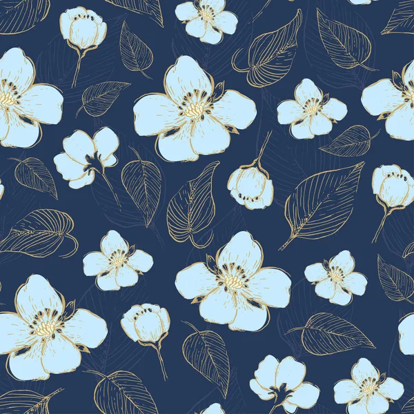 Fond floral vintage sans couture — Image vectorielle