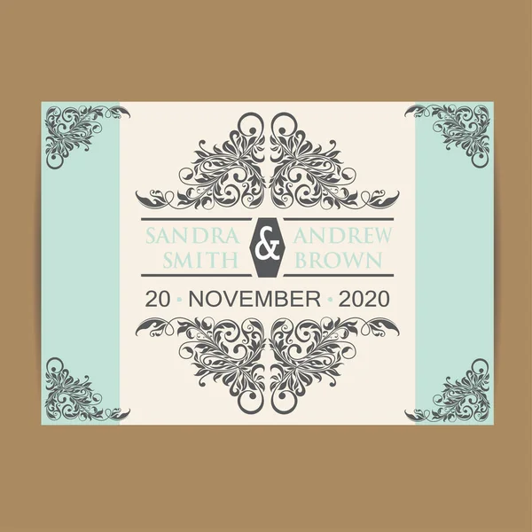 Hochzeitseinladung oder Ankündigungskarte — Stockvektor