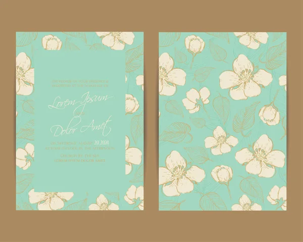 Invitation de mariage ou carte d'annonce — Image vectorielle