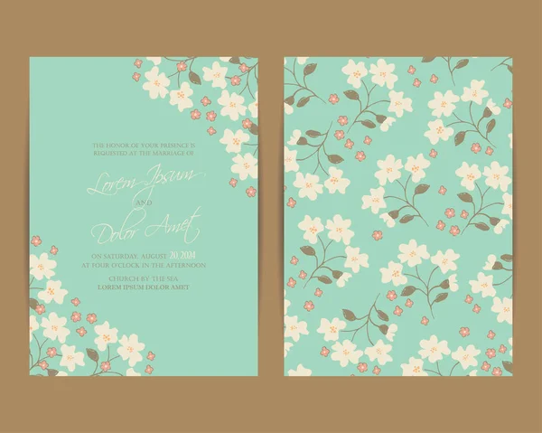 Invitation de mariage ou carte d'annonce — Image vectorielle