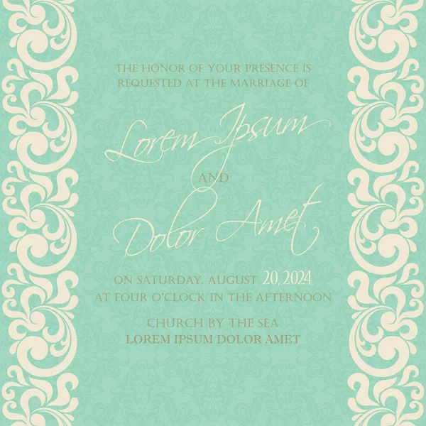 Tarjeta de invitación o anuncio de boda — Vector de stock