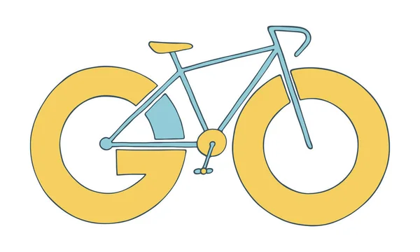 Значок велосипеда. Поездка на велосипеде — стоковый вектор