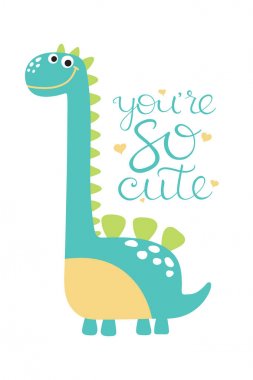 şirin dino illüstrasyon