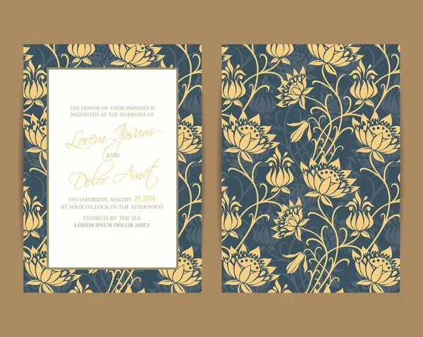 Invitation de mariage et enregistrer les cartes de date — Image vectorielle