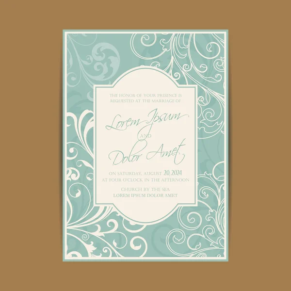 Invitación de boda y guardar las tarjetas de fecha — Vector de stock