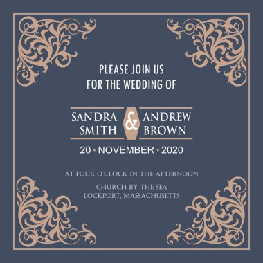 düğün davetiyesi veya duyuru kart