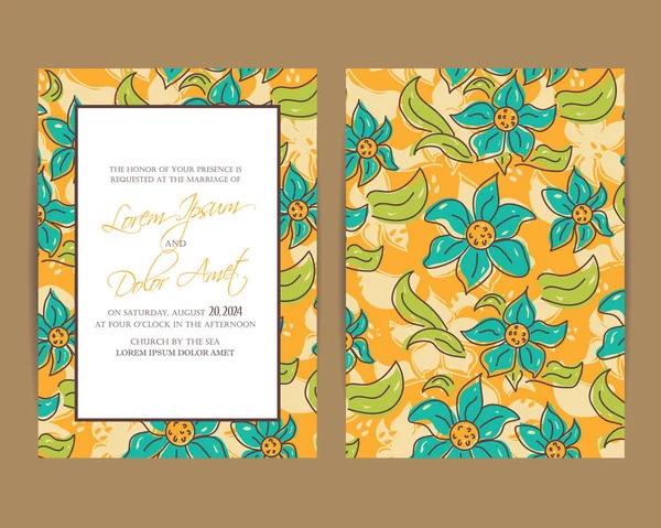 Invitation de mariage et enregistrer les cartes de date — Image vectorielle