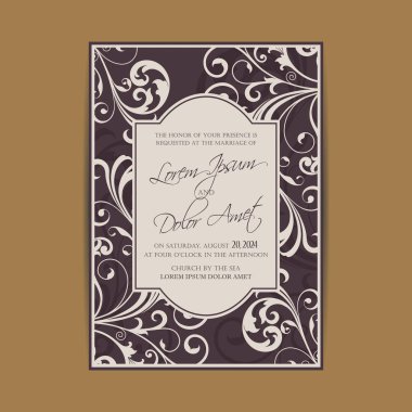 düğün davetiyesi veya duyuru kart