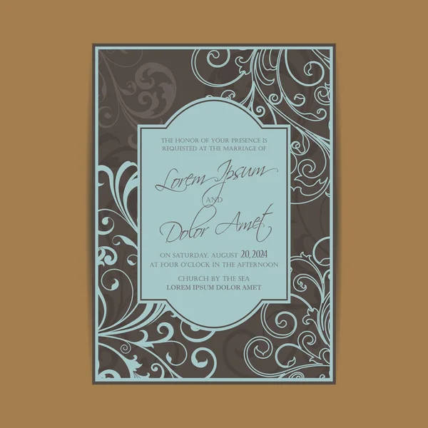 Invitación de boda y guardar las tarjetas de fecha — Archivo Imágenes Vectoriales