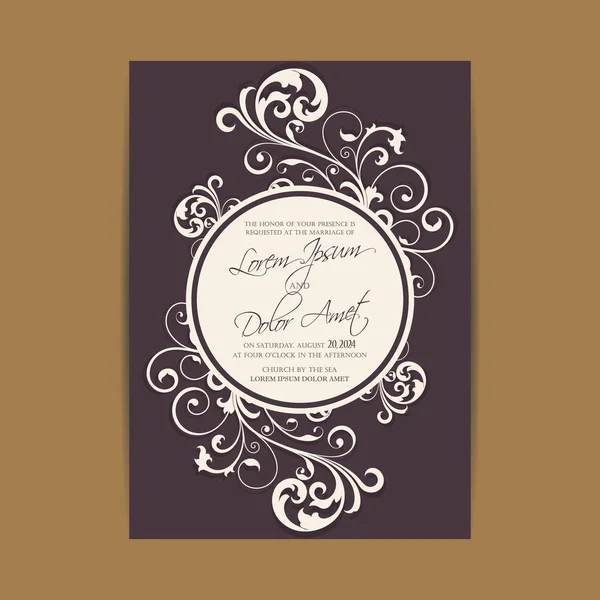 Invitación de boda y guardar las tarjetas de fecha — Vector de stock