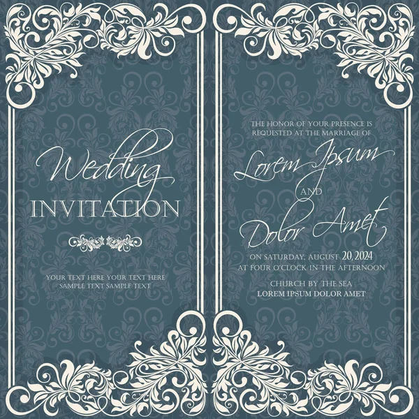 Svatební pozvánky a uložte data karty — Stockový vektor