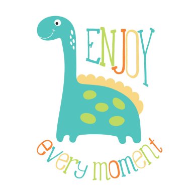 şirin dino illüstrasyon