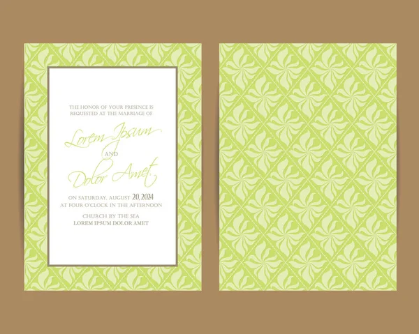 Invitación de boda y guardar las tarjetas de fecha — Vector de stock