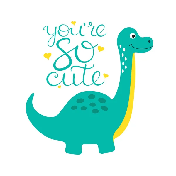 Söt dino illustration — Stock vektor