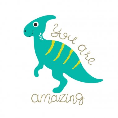 şirin dino illüstrasyon