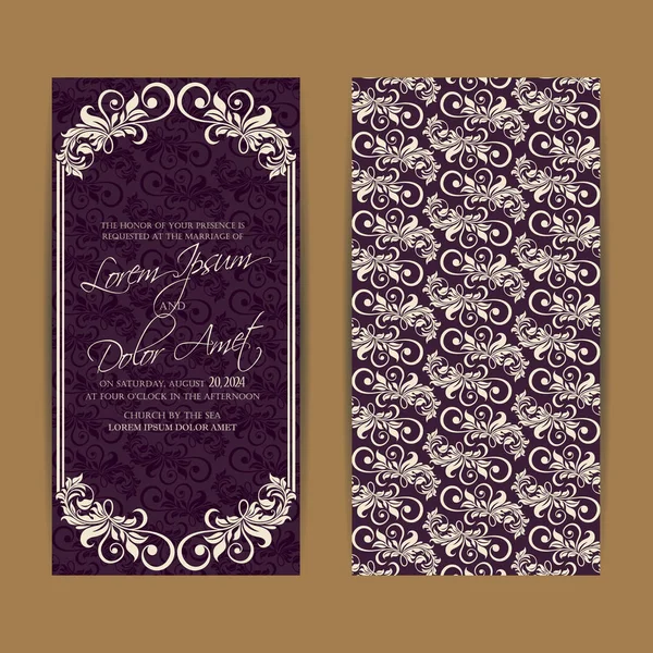 Invitation de mariage et enregistrer les cartes de date — Image vectorielle