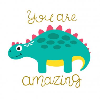 şirin dino illüstrasyon