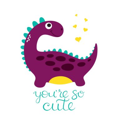 şirin dino illüstrasyon